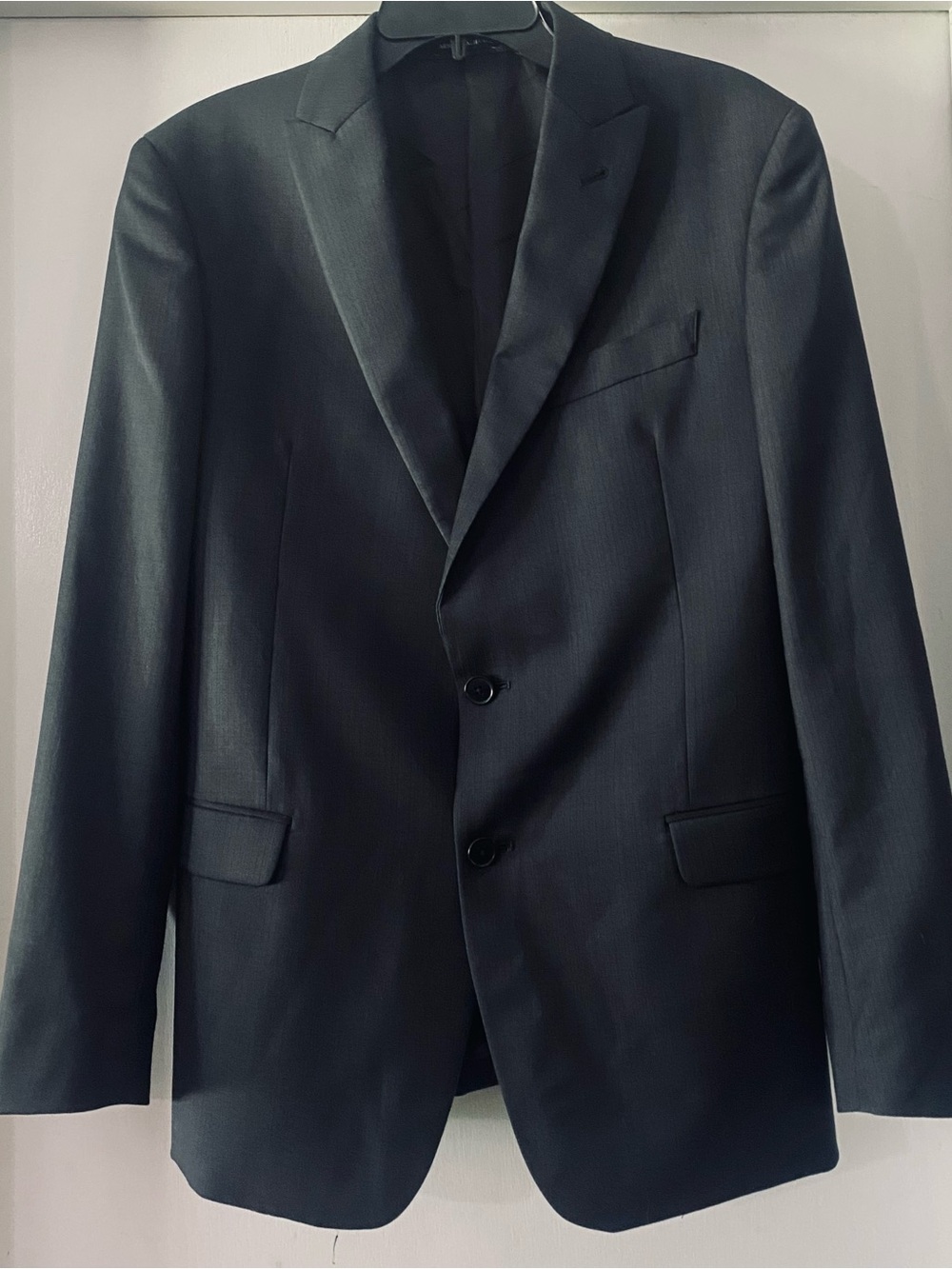 Armani Exchange Men's Dark Black Two-Button Sport Coat